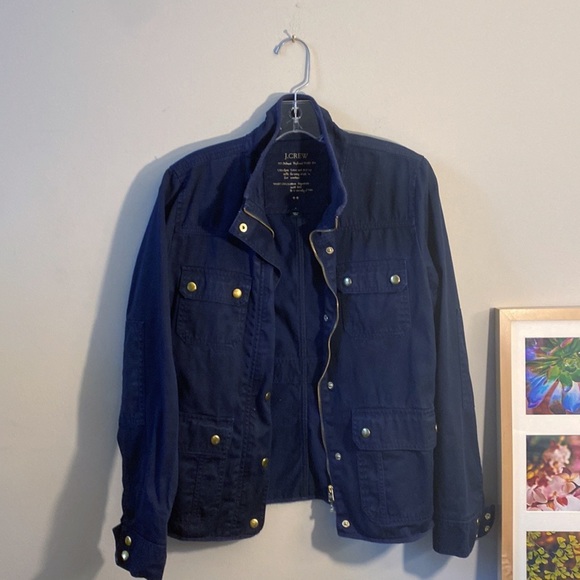 J.Crew | Relaxed Boyfriend Field Utility Jacket navy gold women’s Small - Picture 4 of 8